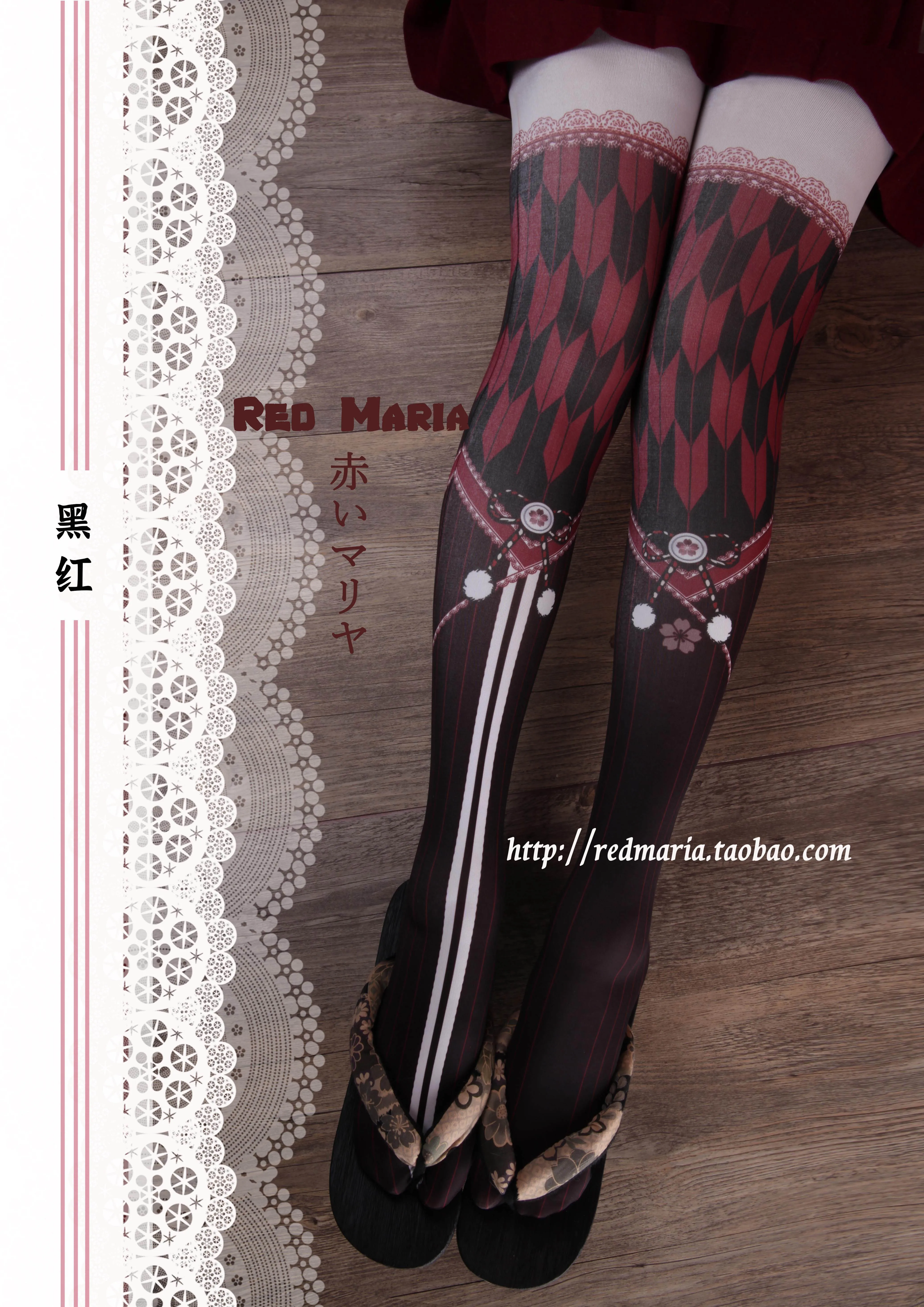 Christmas Lolita Socks Japanese Style Printed Romper Pantyhose Female Girls Sweet Tights Spring and Autumn Long Cotton Socks