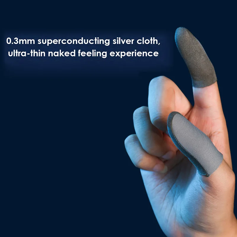 Sarung jari Gaming, sarung jari Gaming Ultra tipis anti-selip, bernafas, tahan aus, kain perak