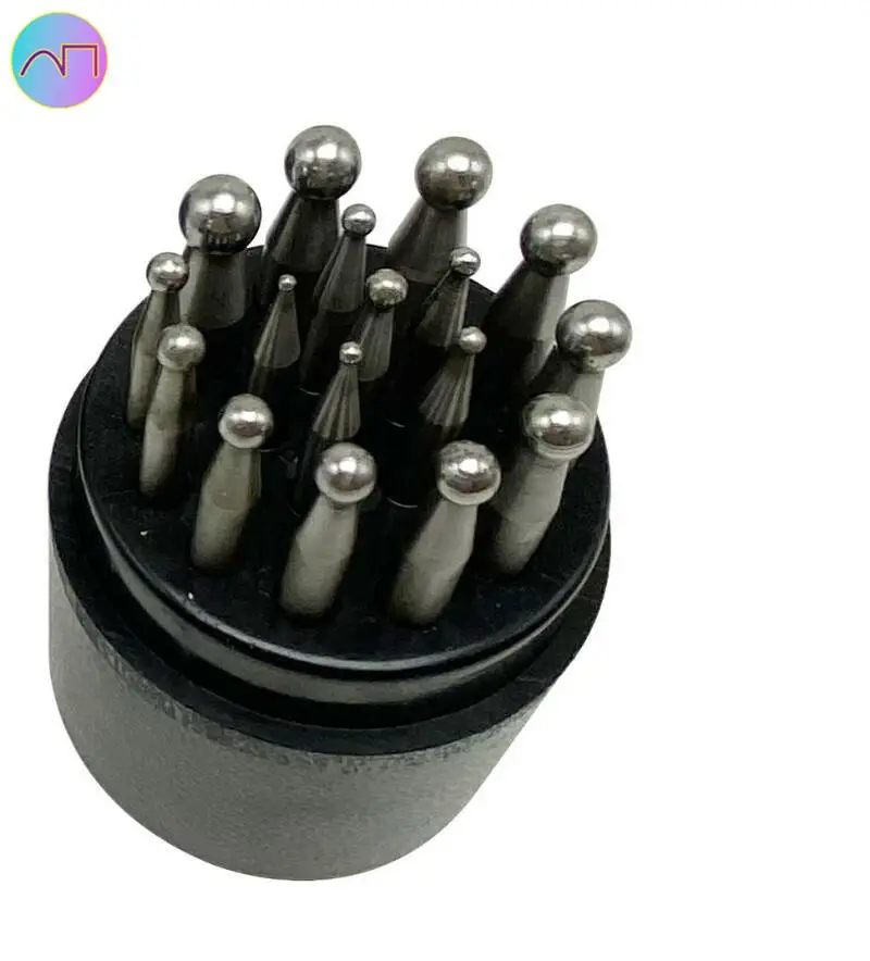 

17 Pcs Jewelry Dapping Punches Set Stainless Steel Dapping Block DIY Craft Tools For Jewelry Machine