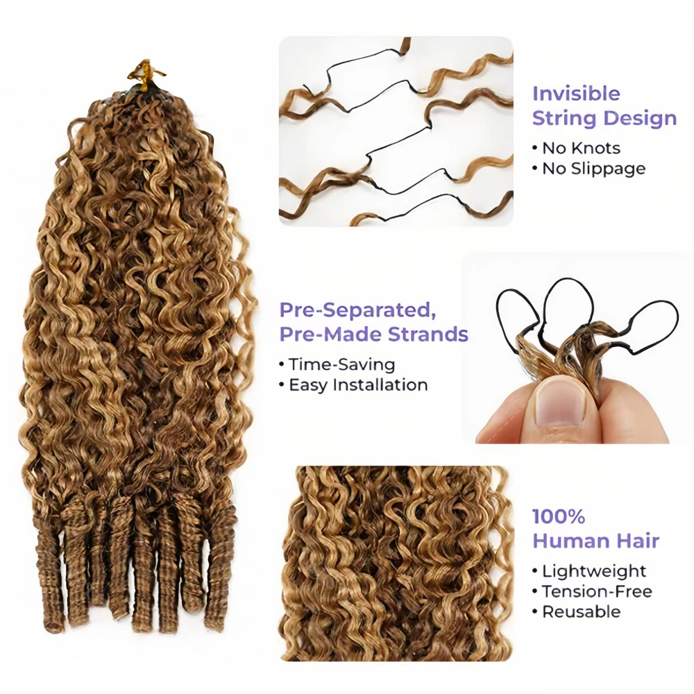 Cabello Humano Rizado Birmano - Water Wave Bulk Human Hair For Braiding reseña y precio