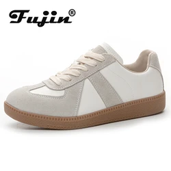 Fujin 2cm Sneakers Casual da donna in vera pelle traspirante colore misto comode scarpe da ginnastica stringate scarpe da Tennis vulcanizzate