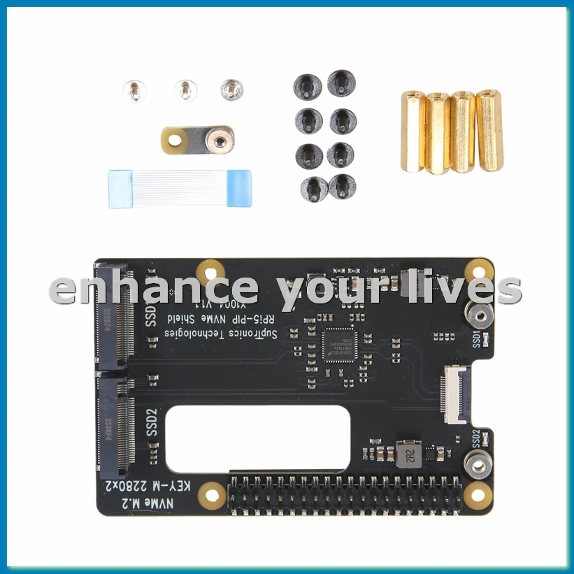 

X1004 for 5 PCIE to M.2 NVME Dual SSD Expansion Board Double 2280 NOT Support BOOT From NVME SSD-VVNB