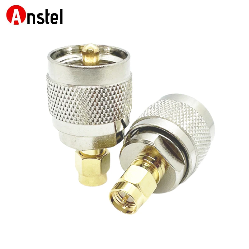 UHF to SMA Coax Jack Connector PL259 PL-259 UHF Male to SMA Male Coaxial Adapter for WiFi CB Radio Antenna Broadcast