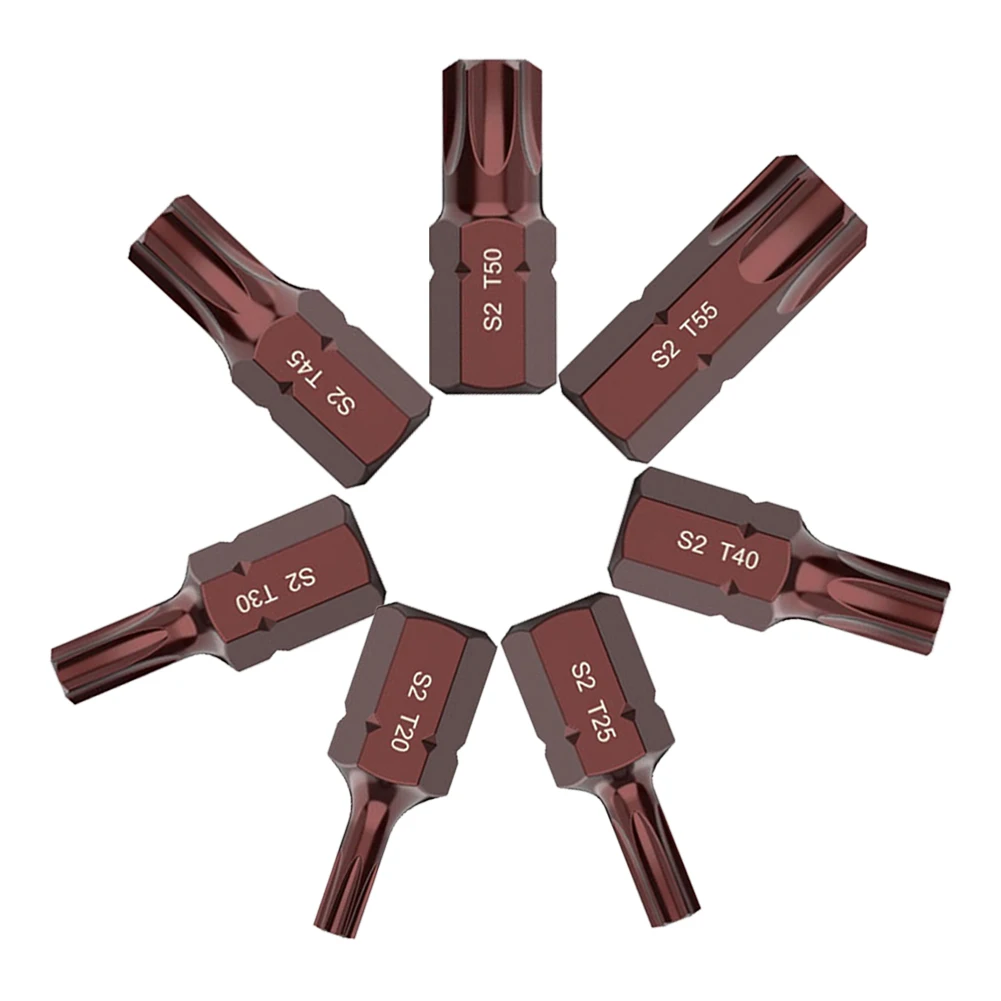 Imagem -02 - Torx Chave de Fenda Bit Grupo Cabeça de Lote Magnético 10 mm Shank Chave Elétrica Soquete Bit 30 mm T20-t55 Pcs