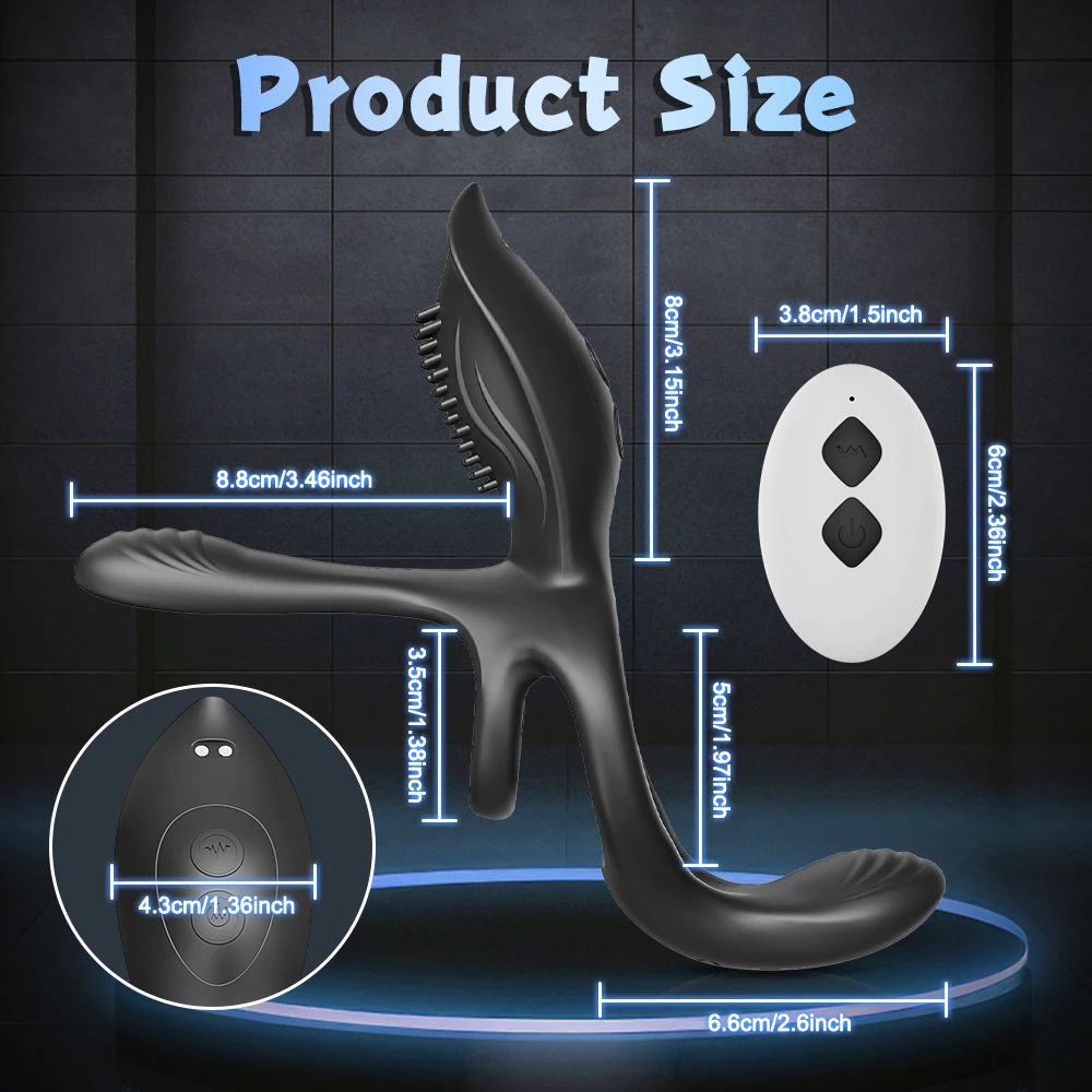 Vibrating Cock Ring for Men Male Ejaculation Delay Erectile Penis Ring G-Spot Clitoris Anal Stimulator Adult Sex Toy for Couples view 5