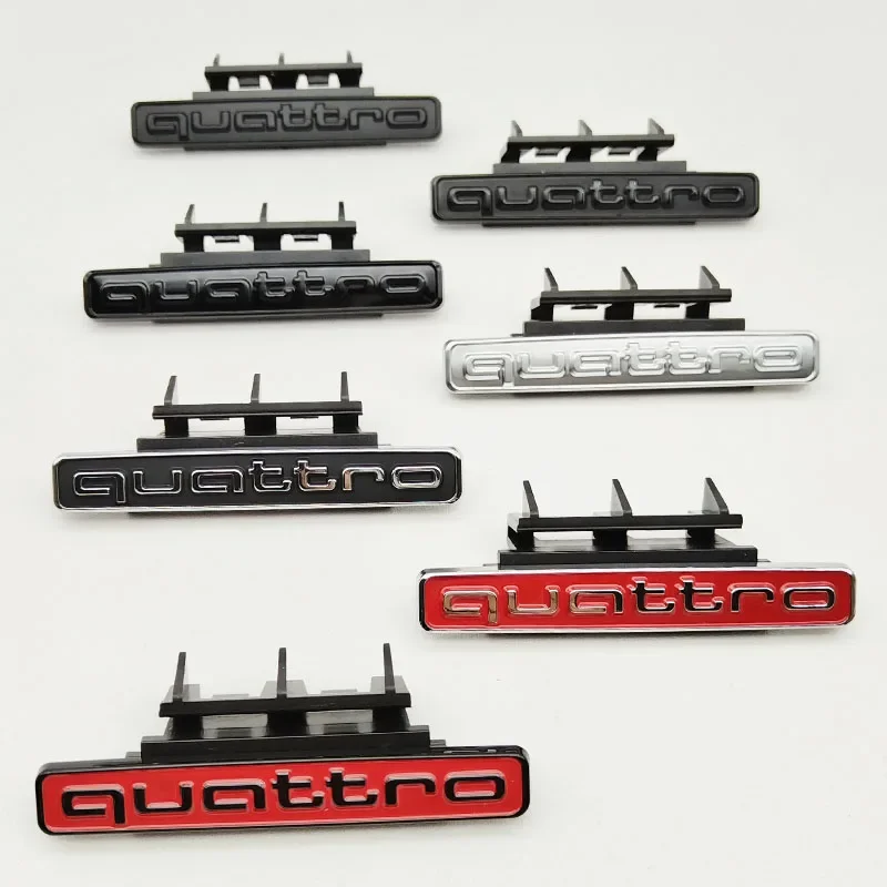 

95mm 3D ABS Car Front Grill Emblem Badge For Audi Q5 A4 B8 B6 B9 B7 A3 A6 C6 A5 Q7 A1 Q3 A7 A8 Quattro Logo Auto Accessories