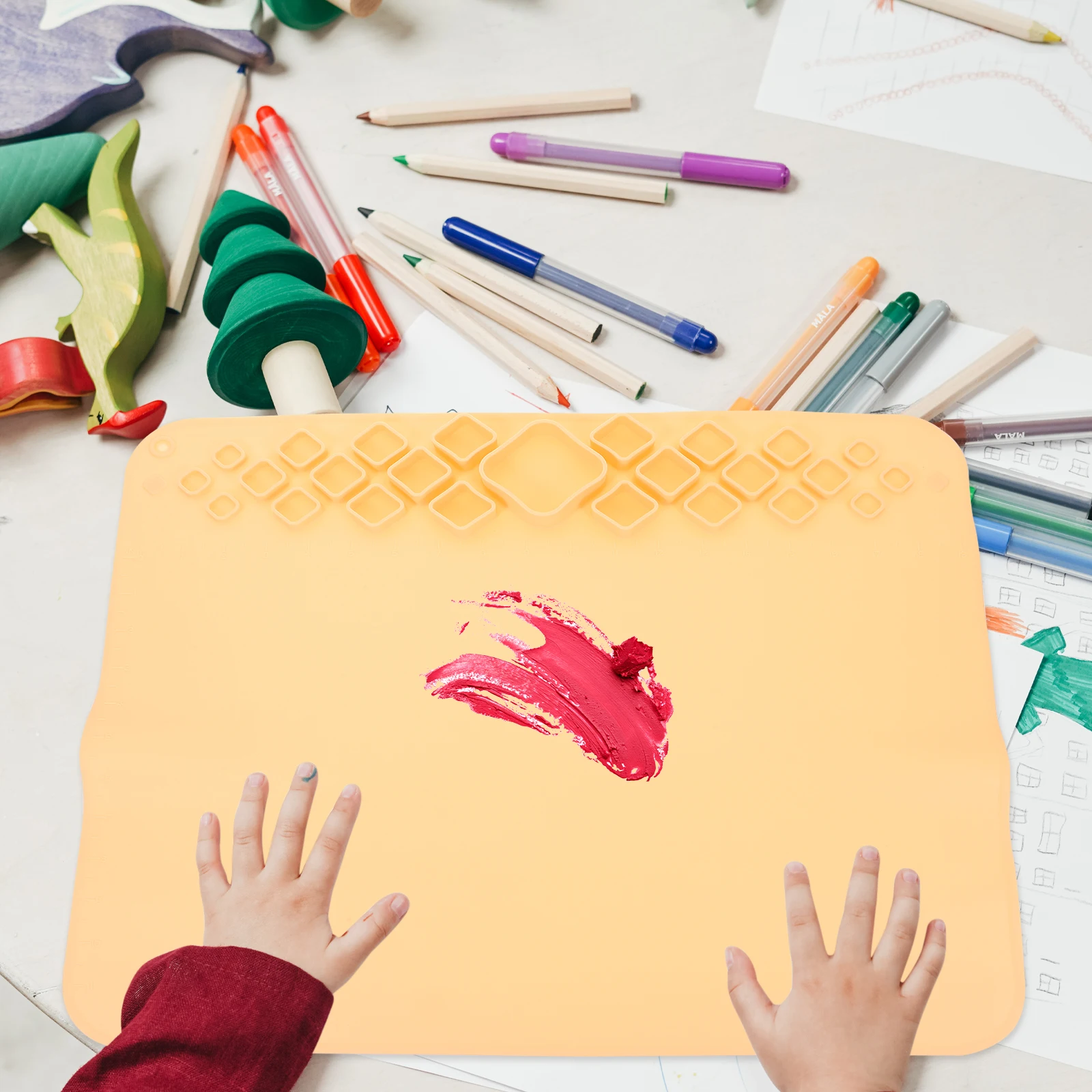 Silicone Painting Mat Lightweight Flexible Craft Sheet For Diy Resin Epoxy Clay Art Projects Tabletop Non-Stick Reusable