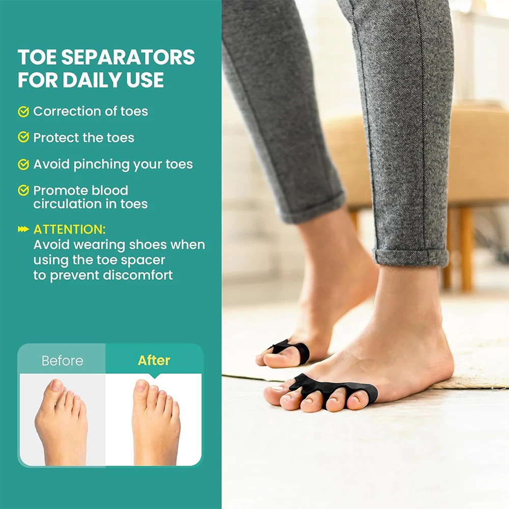 Toe Separators Doctor Recommended Correct Foot and Bunion Pain,Plantar Fasciitis Toe Straightener to Improve Functional Mobility image 3
