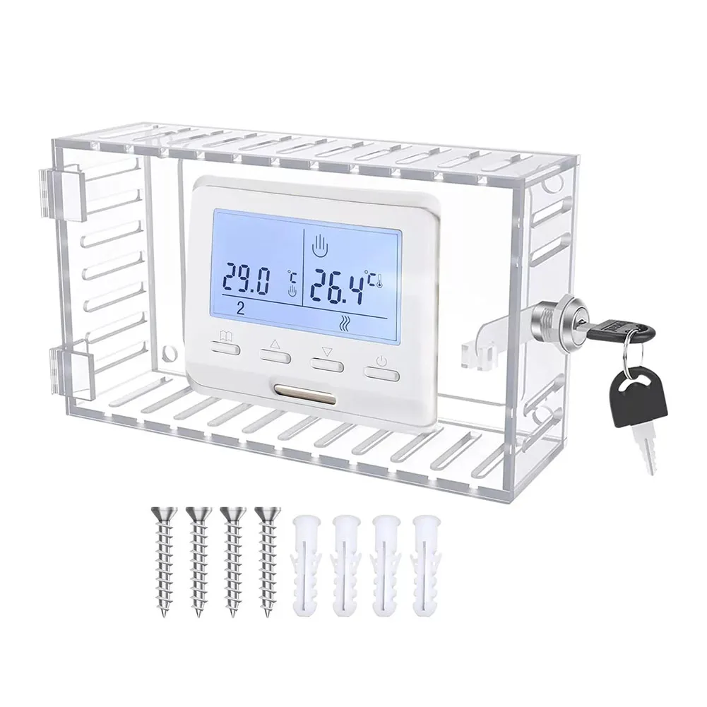 Thermostat Lock Box with Combination Lock Clear Acrylic Box Guard Wall Mounted Thermostat Covers Secure Your Thermostat