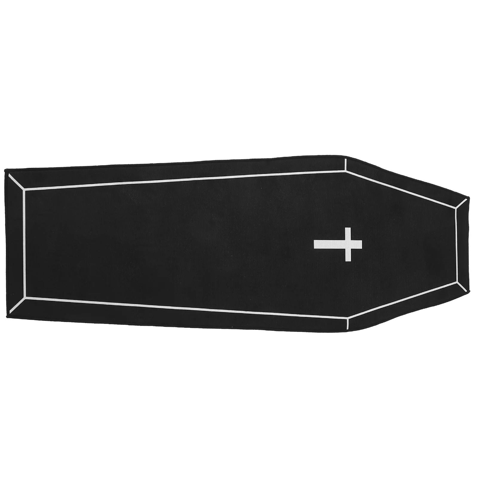 

Halloween Coffin Carpet 130X50CM Black Non slip Floor Mat Rug Entryway Door Polyester Doormat Reusable