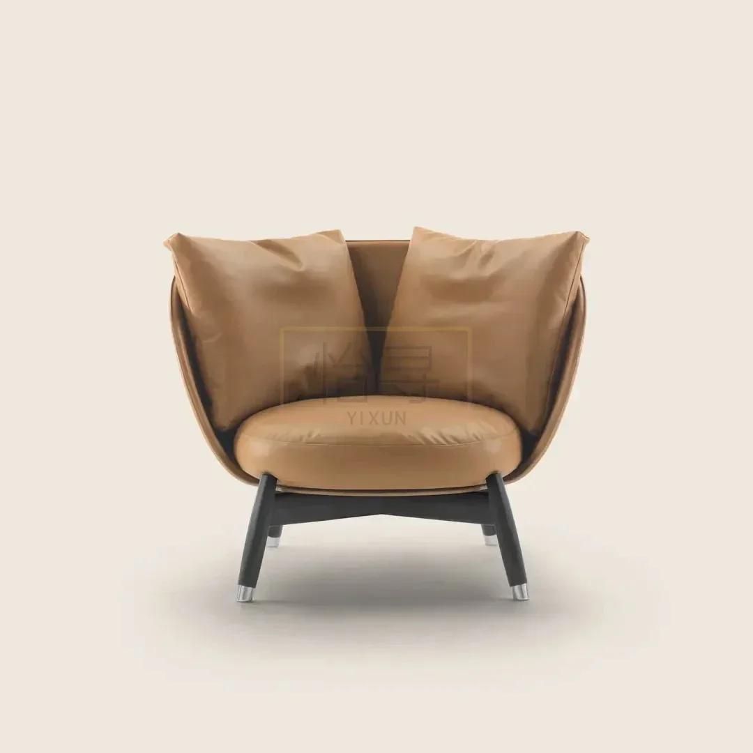 

Italian light luxury simple negotiation chair creative hotel clubhouse reception area balcony living room sofa single chair