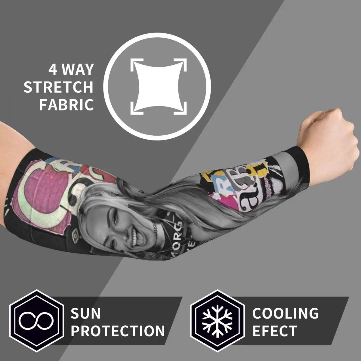 أكمام ذراع ليف مورغان للرجال والنساء للحماية من أشعة الشمس فوق البنفسجية وتغطية الوشم الرياضية والتبريد وركوب الدراجات