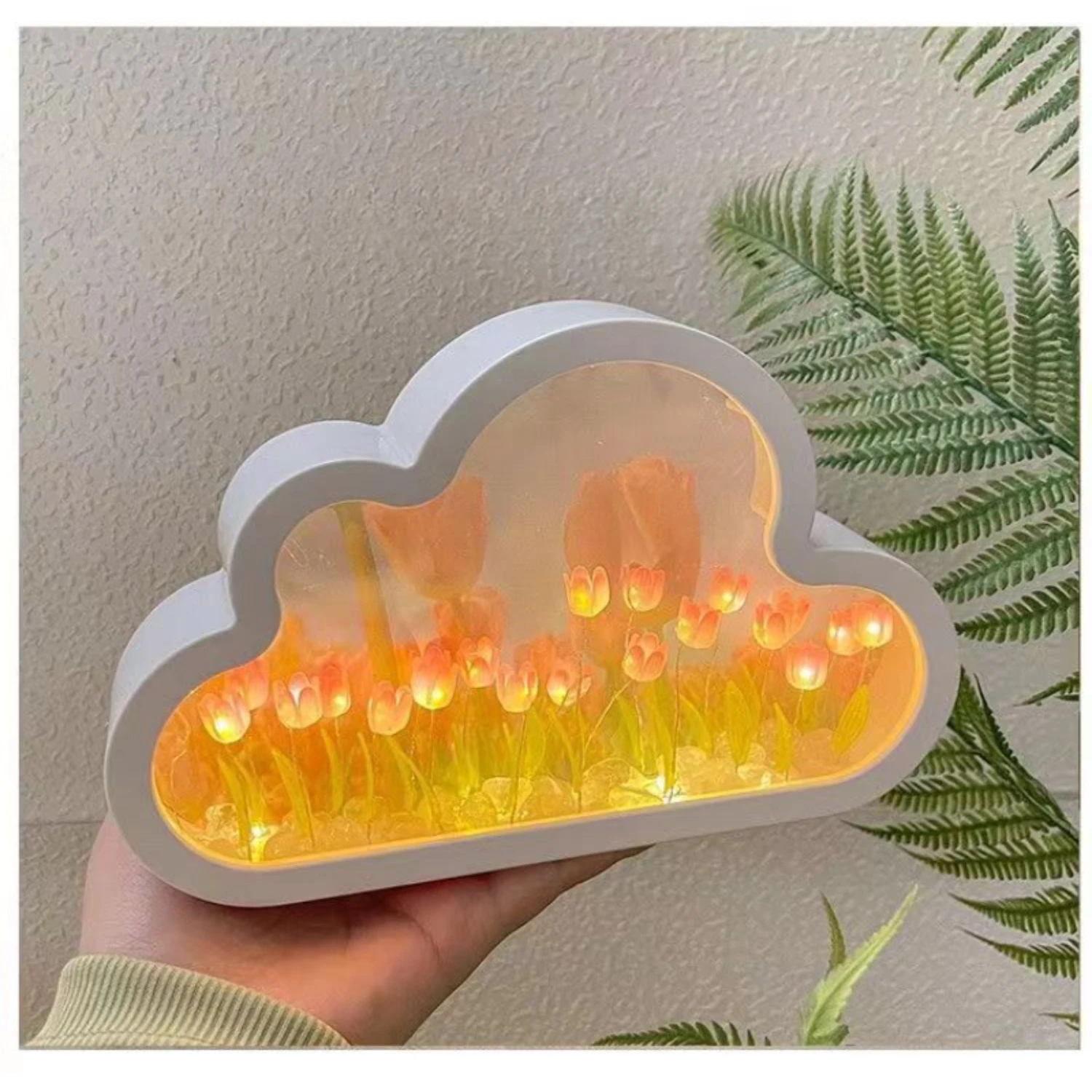 New Create a Romantic and Magical Atmosphere with this Creative Transparent Tulip Cloud Sea of Flowers Night Light - Perfect DIY