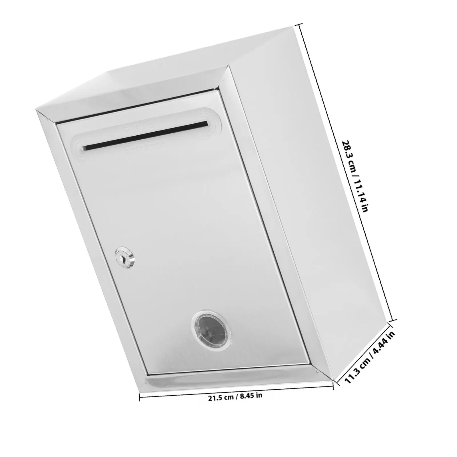 Wall Mounted Metal Suggestion Box Lock Slot for Donations Ballots Complaints Office Classroom Public Use Stainless