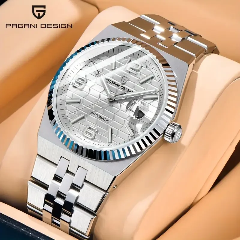 

PAGANI DESIGN новые 40 мм сотовый циферблат, роскошные мужские часы с сапфировым стеклом, автоматические часы из нержавеющей стали, подарок с коробкой