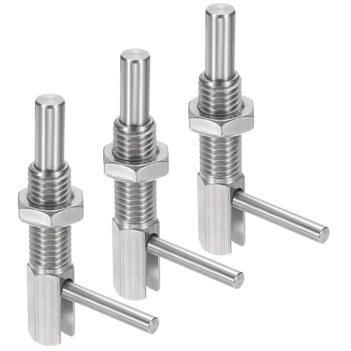 A1212P ~3Pcs Retractable Indexing Plunger Pin, Stainless Steel Spring Loaded with Nut for Machinery