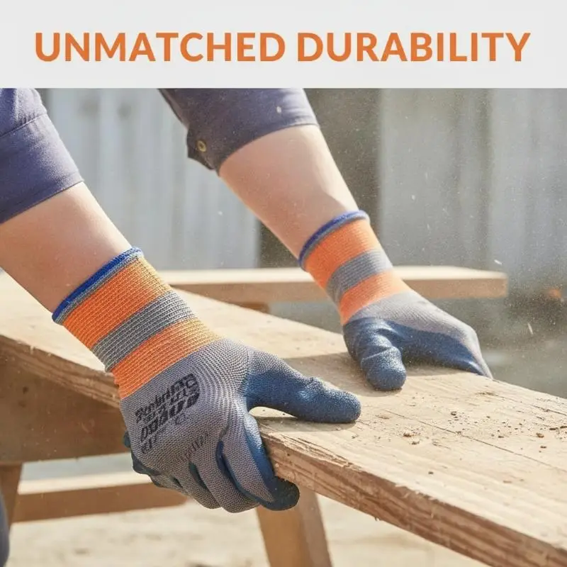 Non-Slip Work Gloves Latex Dipped Safety Work Gloves Wear Resistant Flexible Protective Glove Industrial Use Mitten