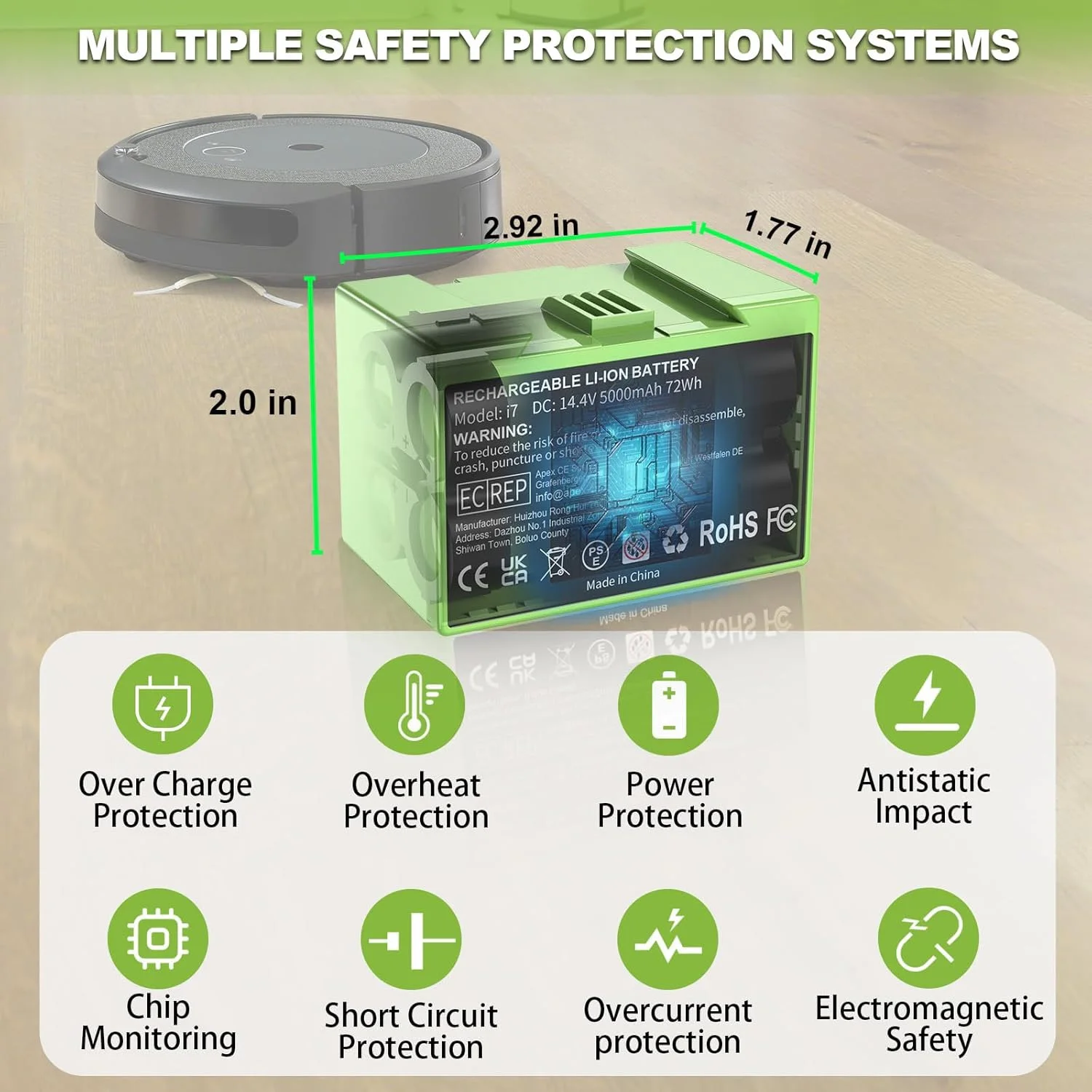 14.4 فولت 5000 مللي أمبير i7 تبديل البطارية لسلسلة رومبا e & i i i7 + i8 i6 i4 i4 + i3 i3 + i7158 J7 7150 7550 و e e5 e6 e5150 e5152 #4