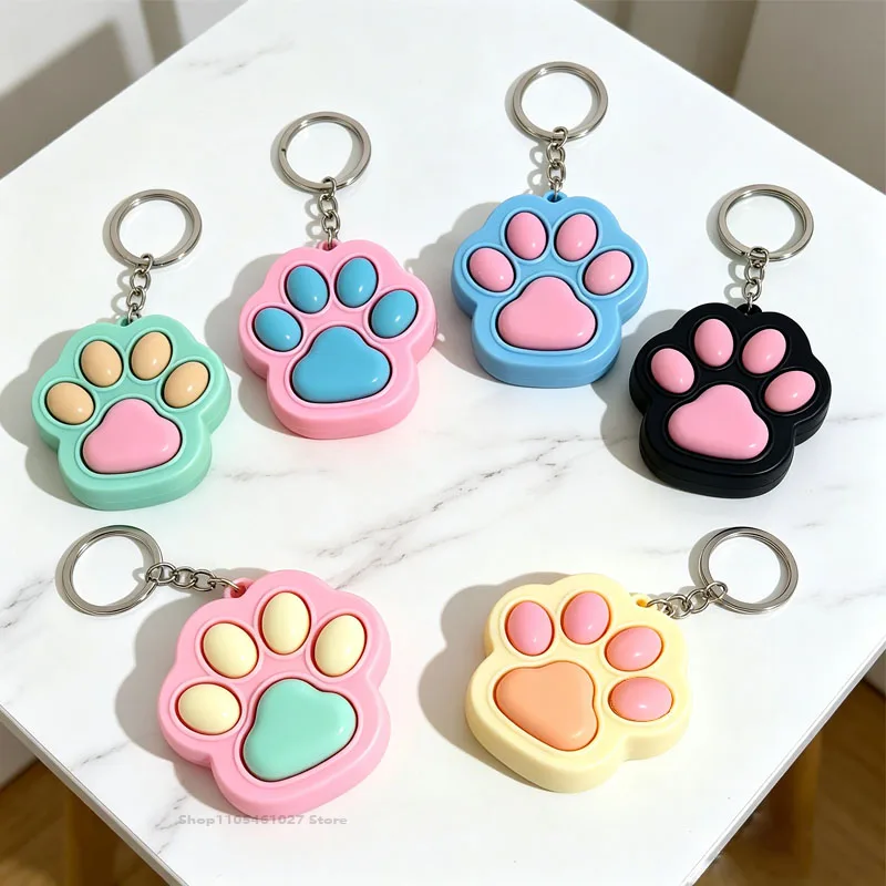 =/Cartoon Kawaii Cat Claw Button Decompression Toy Key Ring Pendant Cute Couple Car Bag Pendant Creative Keychain