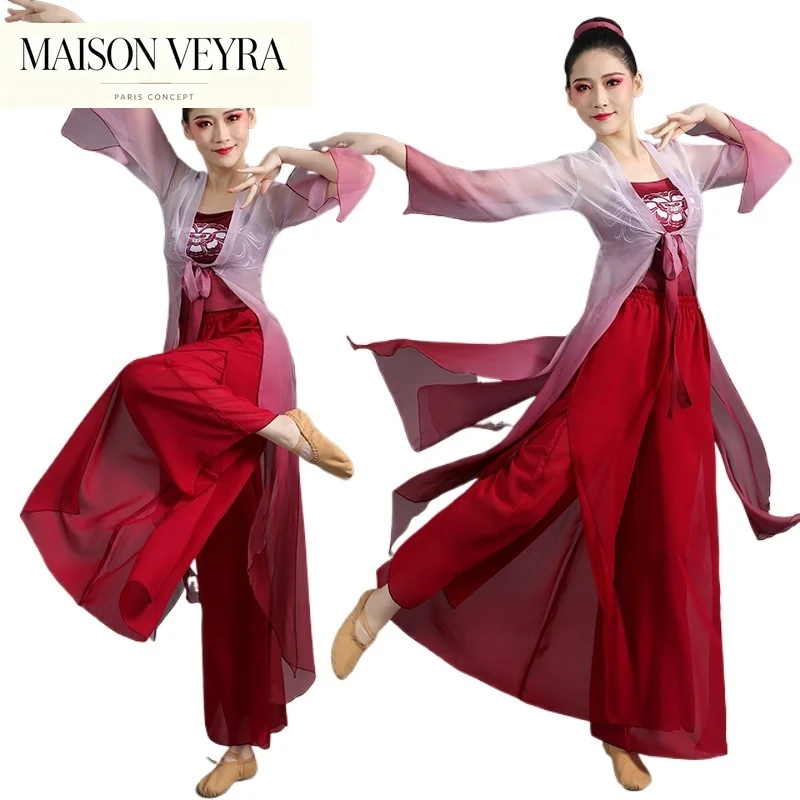 2026-traditional-chinese-dance-costume-gradient-color-hanfu-tops-pants-retro-set-stage-performance-dress-ancient-folk-dance-suit