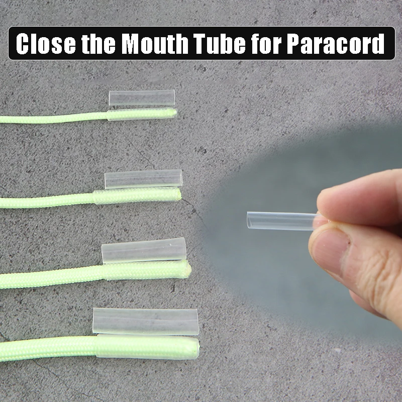 

Paracord Closing Tube Knife Bads Tail End Transparent Tube Sleeve Heat Shrink Sealing EDC Rope Ending DIY Accessories