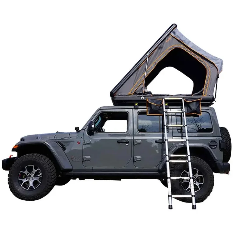 High Quality Aluminum Hard Shell Triangle Rooftop Tent, Quick Automatic Opening, Fits 2-3 People For SUV Outdoor Camping Trips