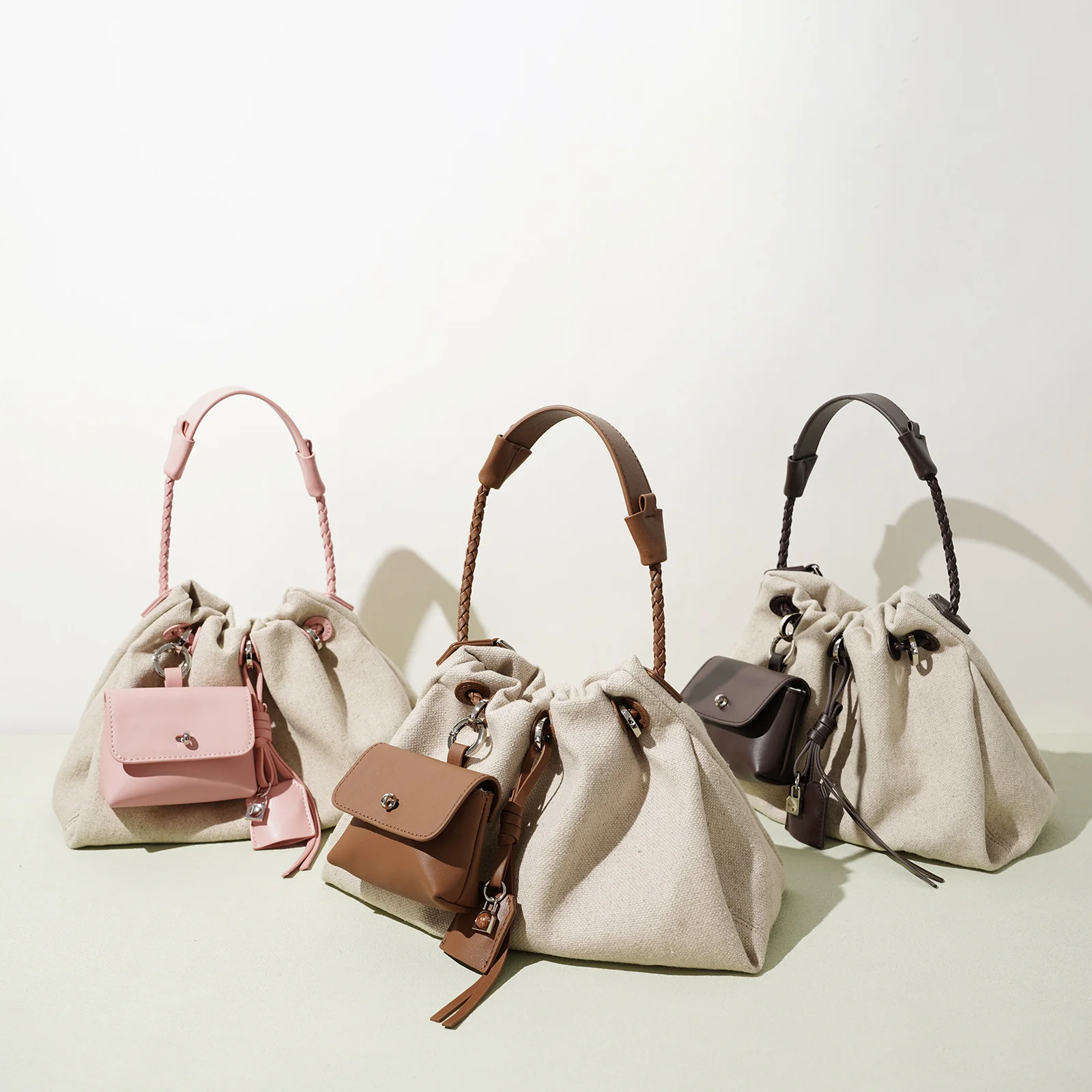 

Spring 2026 New Simple Versatile Floral Women's Bag Fashionable Linen Shoulder Crossbody Bags Casual Versatile Luxury Handbags