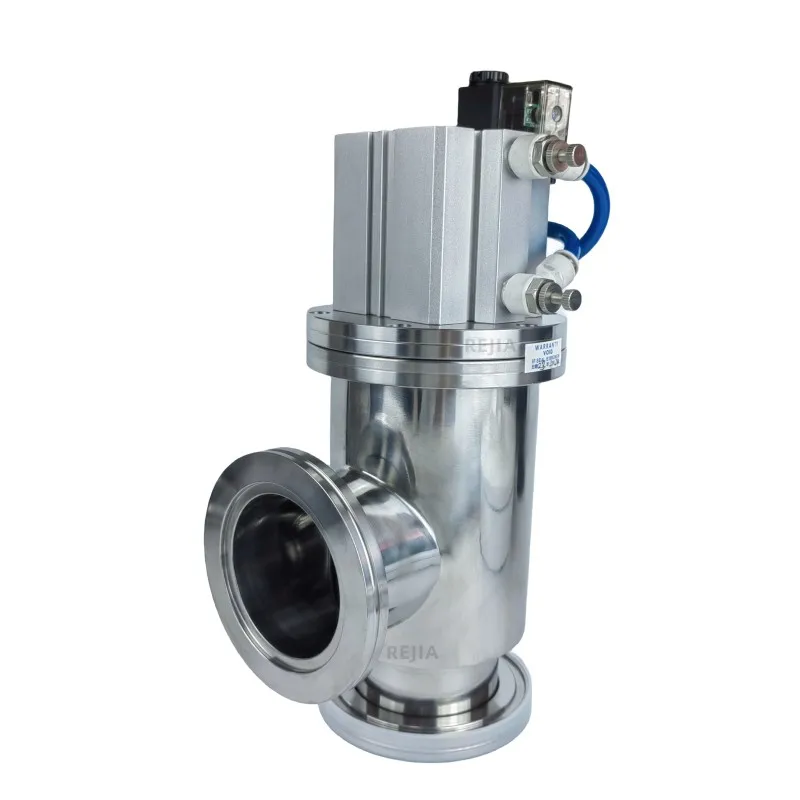 Professional  Stainless Steel Helium Leak Detection Pneumatic High Vacuum Angle Valve