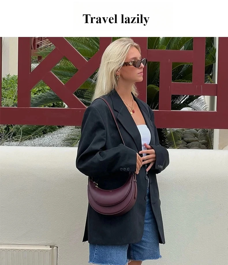 New crescent shaped bag with niche design shaped semi-circular bag single shoulder underarm bag, women's bag, crossbody tote bag