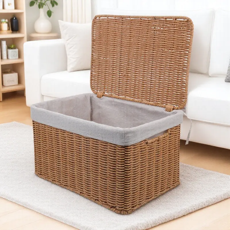 stylish-wicker-storage-basket-with-lid-handcrafted-rattan-rectangular-bin-for-living-room-bedroom-decor-laundry-books-clutter