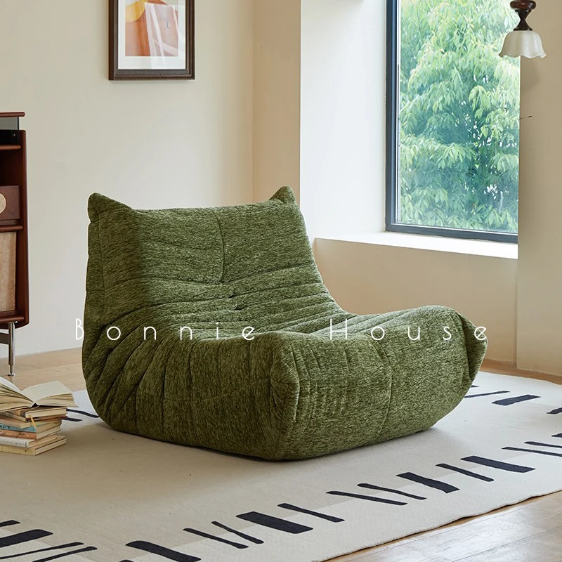 

Chenier velvet caterpillar sofa TOGO original living room lazy cream reclining sleeping leisure balcony single chair