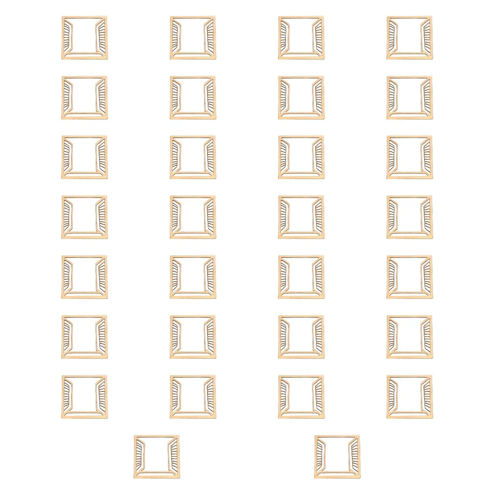 30x Wooden Fairy Door Window Wall Decor Unpainted Handpainted Miniature Fairy Sign DIY Pieces for Dollhouse Garden