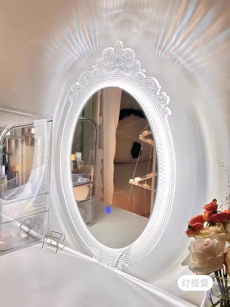 

French twilight mirror bedroom makeup bathroom bathroom anti-fog touch led fill light mirror cloakroom vanity light