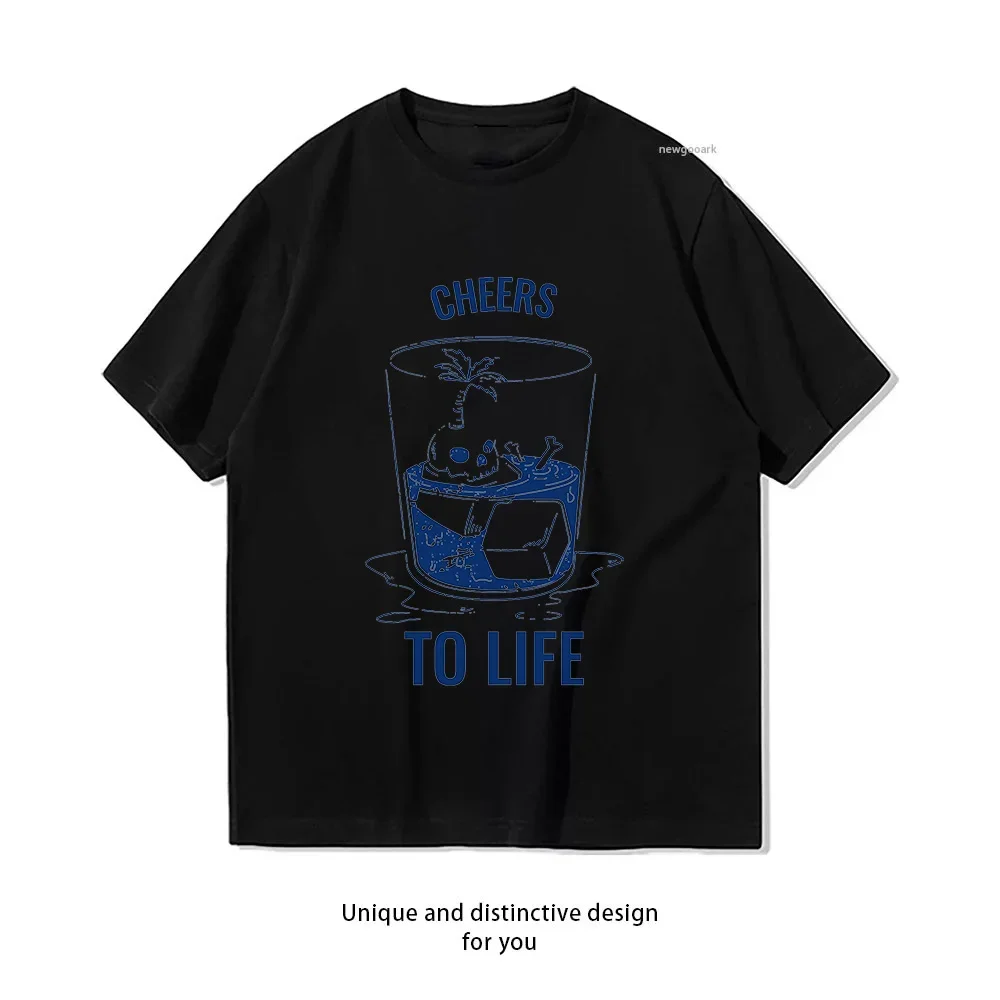 Drowning My Sorrows In Booze Shipwreck Sunk In Glass Shirt Woman Man Summer Cotton Graphic T Shirts Adult Streetwear Camisetas