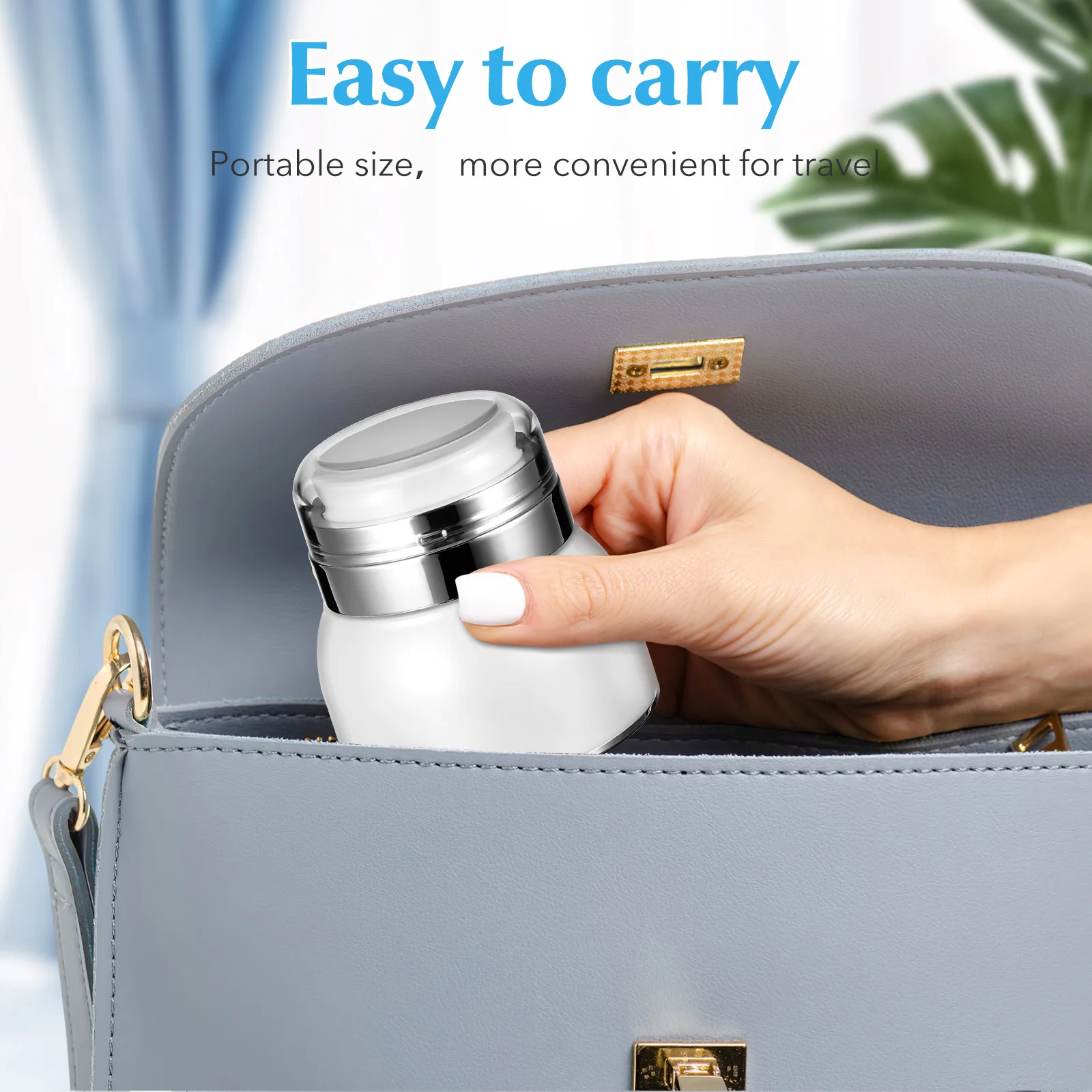 2Pcs Airless Pump Jars Vacuum Portable Bottles Refillable Travel Moisturizer Containers Press Pump Lotion Jars