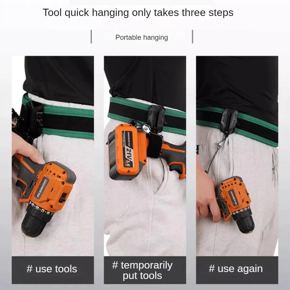 Sac de Taille Électrique Portable en Nylon, Structure Rapide, Ensemble de Porte-Outils, Rangement, Renforcé, Portable
