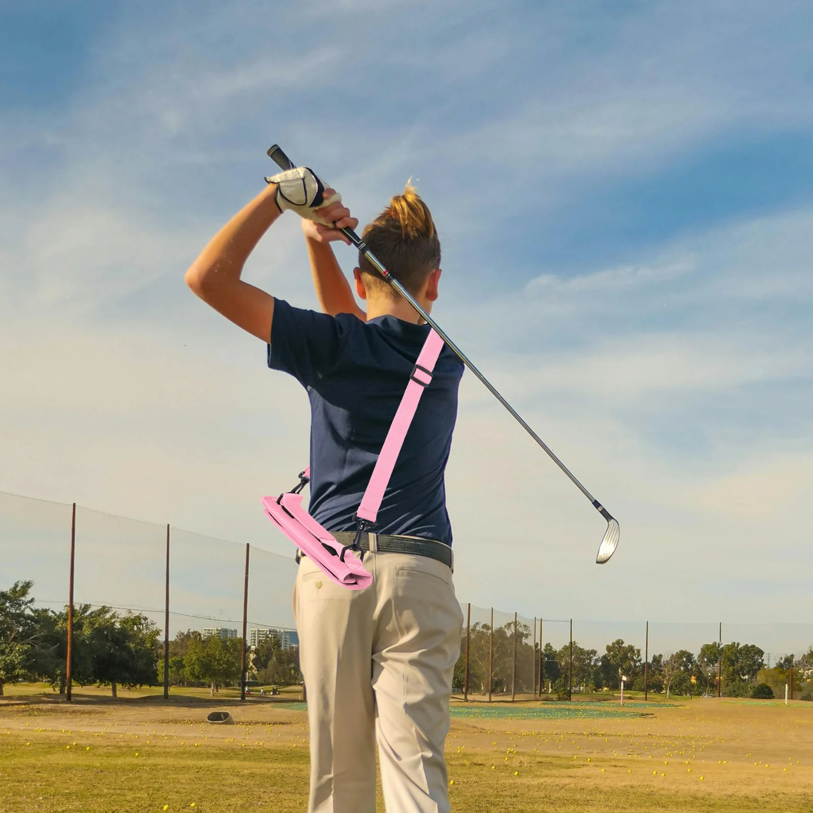 

Portable Golf Clubs Carry Bag Large Capacity Waterproof Lightweight Sunday Golfs Travel Carrier Bag Foldable Practice Storage