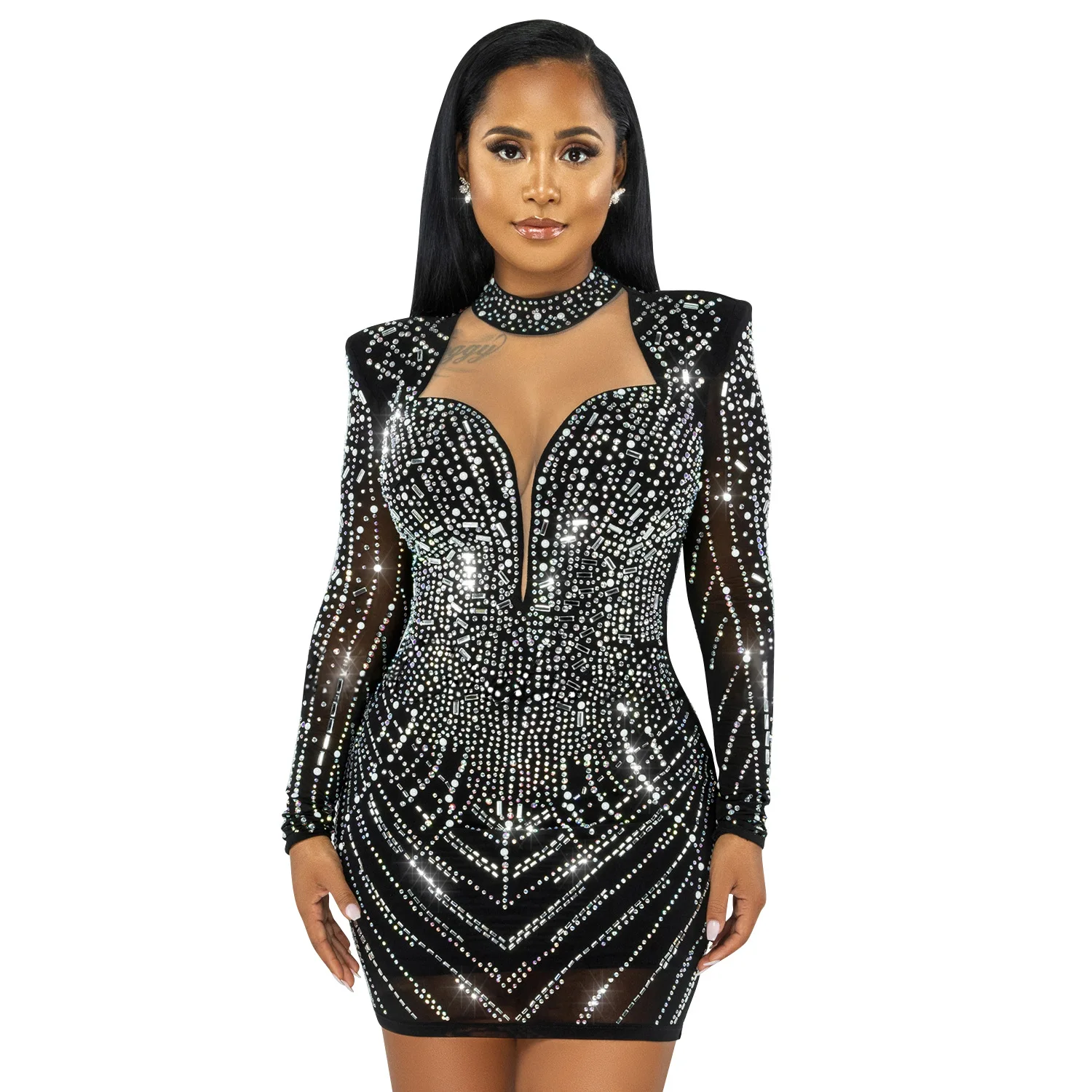 Vestiti delle donne diamanti estivi cinturino senza maniche elastico scava fuori abiti aderenti di compleanno Slim Sexy Night Club Party Vestidos