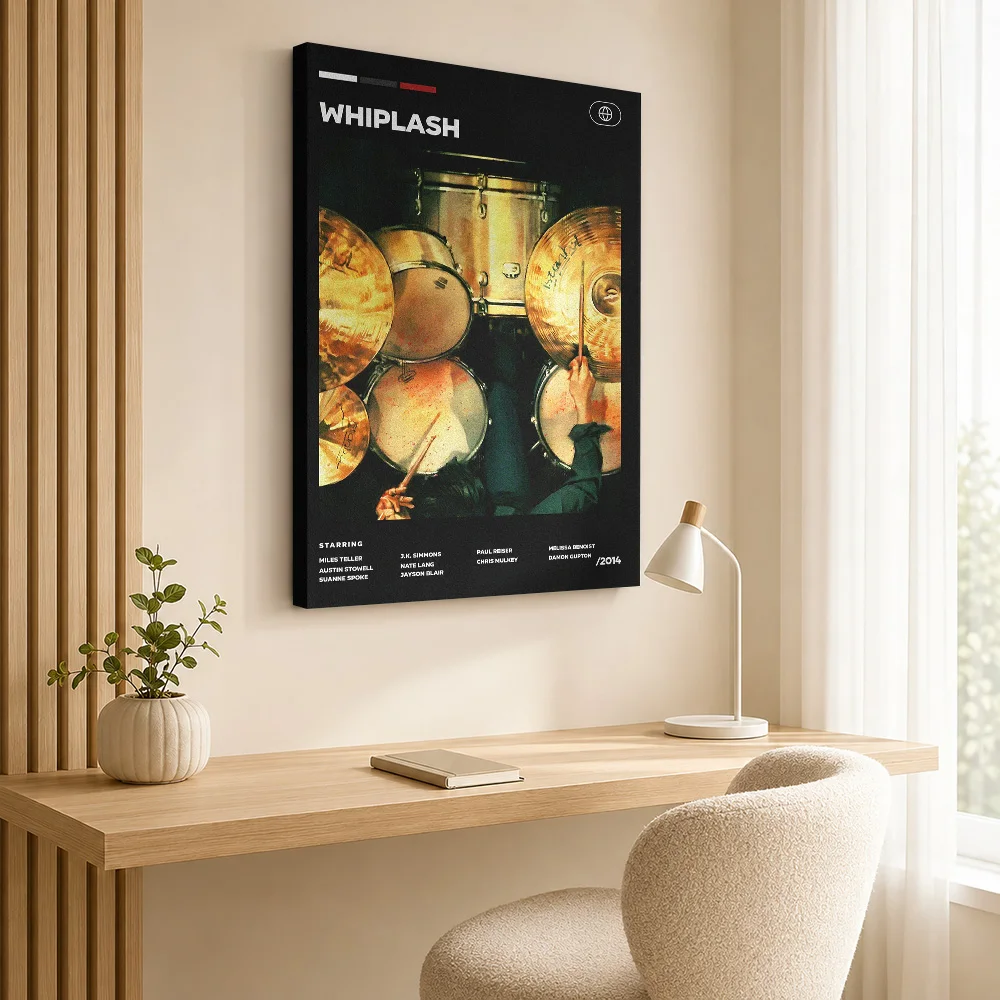 Whiplash Movie Canvas Poster Personalized Vintage Movie Wall Paintings Decoration for Home Theater Bedroom Gift for Collectors