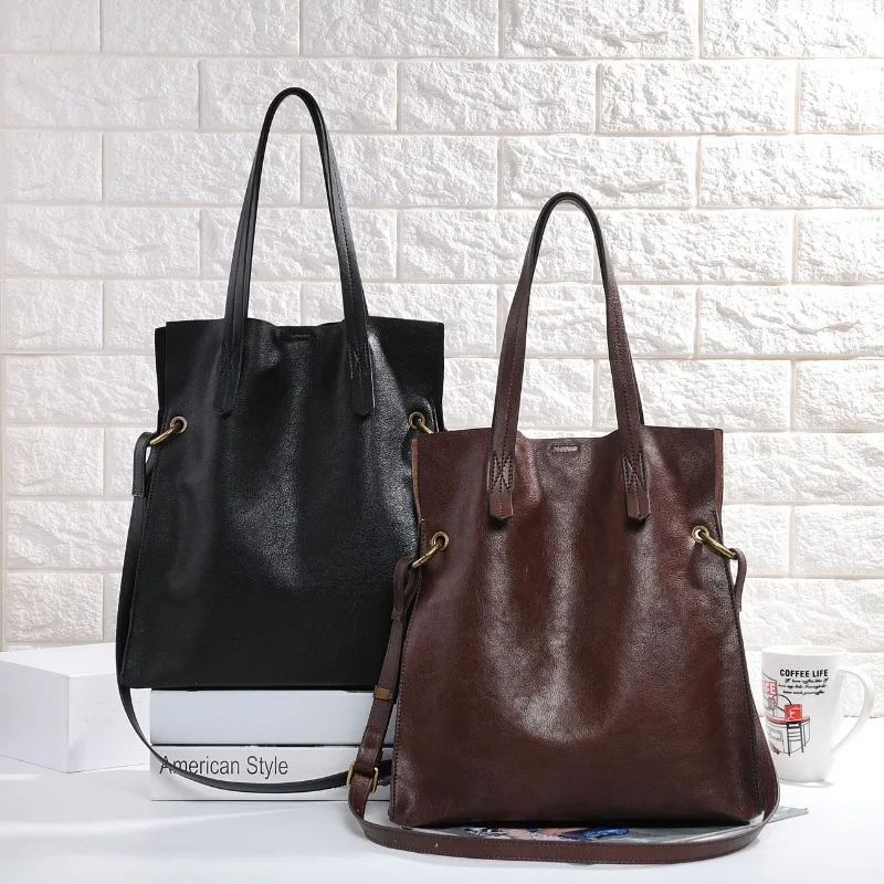 New Genuine Leather Bag for Women Simple All-match Large Capacity Tote Shoulder Bags Commuter Casual Luxury Handbags Bolsos