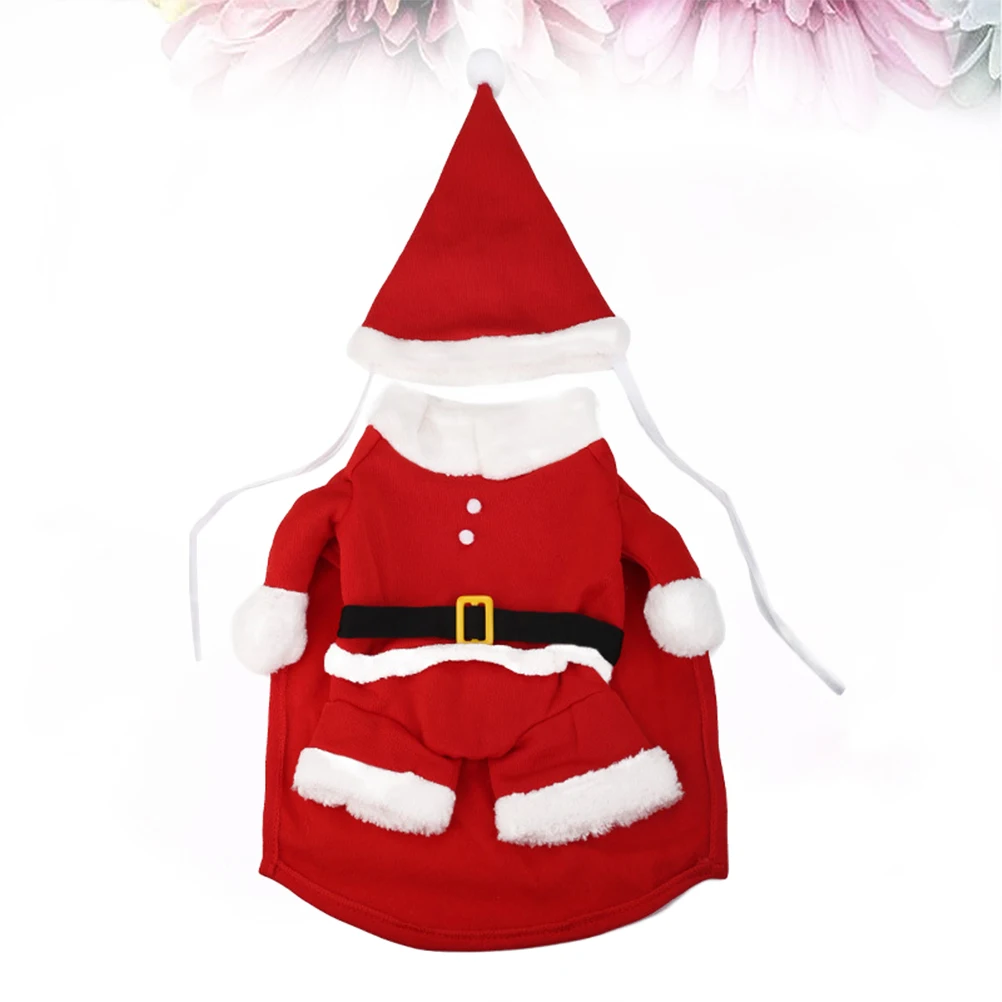 1 مجموعة عيد الميلاد معطف الكلب أنيق الرأس الأحمر للكلاب الصغيرة ملابس احتفالية للعام الجديد هالوين صورة تبادل لاطلاق النار الكلب عيد الميلاد زي