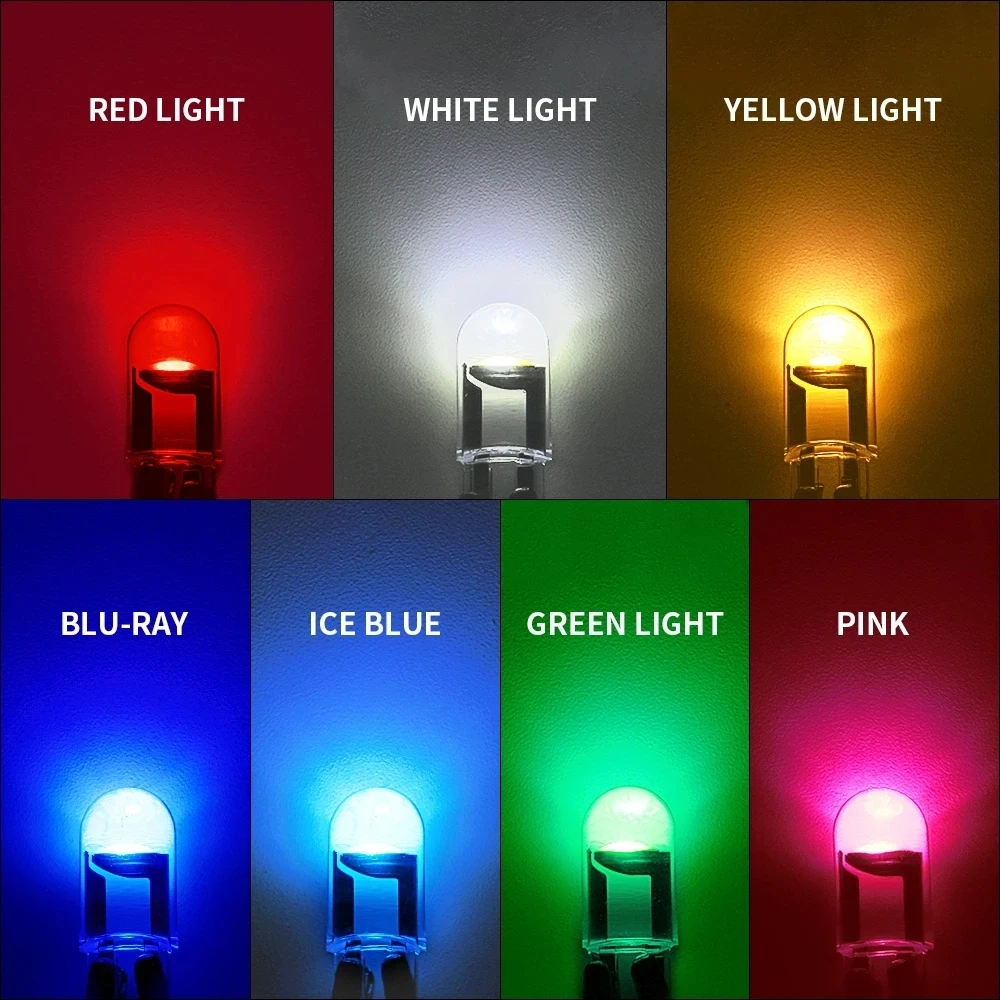 10X W5W LED Canbus T10 자동차 조명 COB 유리 인테리어 부품 전구 6000K 흰색 자동 번호판 램프 돔 읽기 빛 12V 썸네일 6