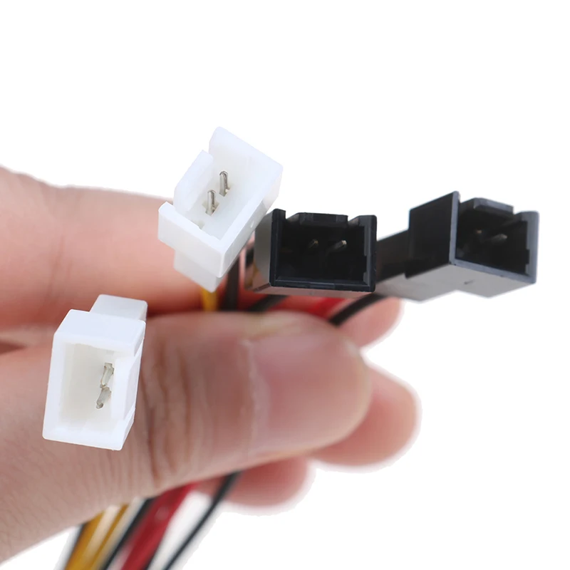 4-Pin Molex Cable Converting to Dual 3-Pin Fan Power, 1Pc, Supports 12V2 and 5V2 for PC CPU Cooling Fans