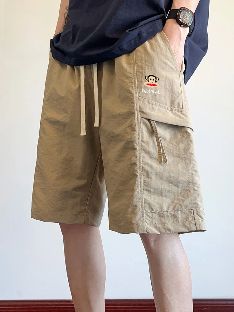 

Мужские летние повседневные свободные спортивные шорты Paul Frank American Style на молнии, длиной до колена, молодежные, модные