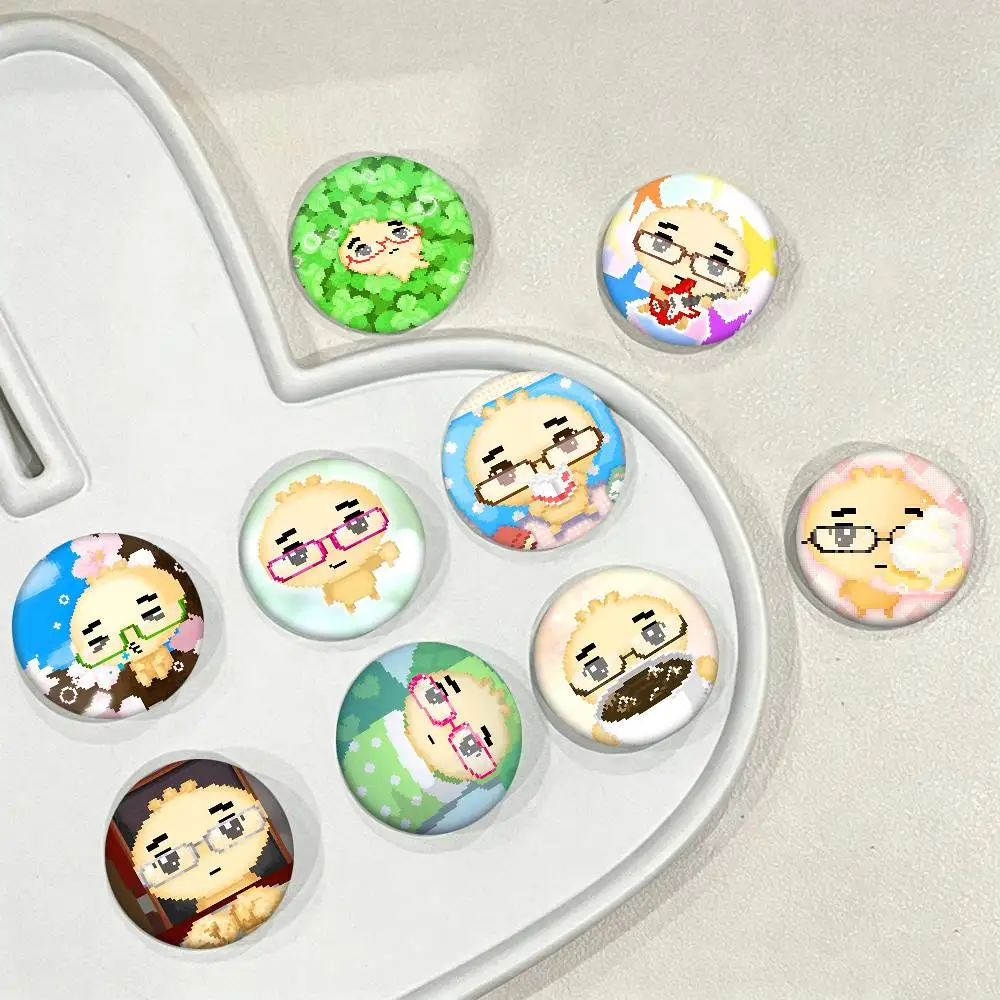 G-Glasses Dumpling Cute Round Badge Lapel Pin Backpack Clothing Jewelry Accessories Gift Brooch