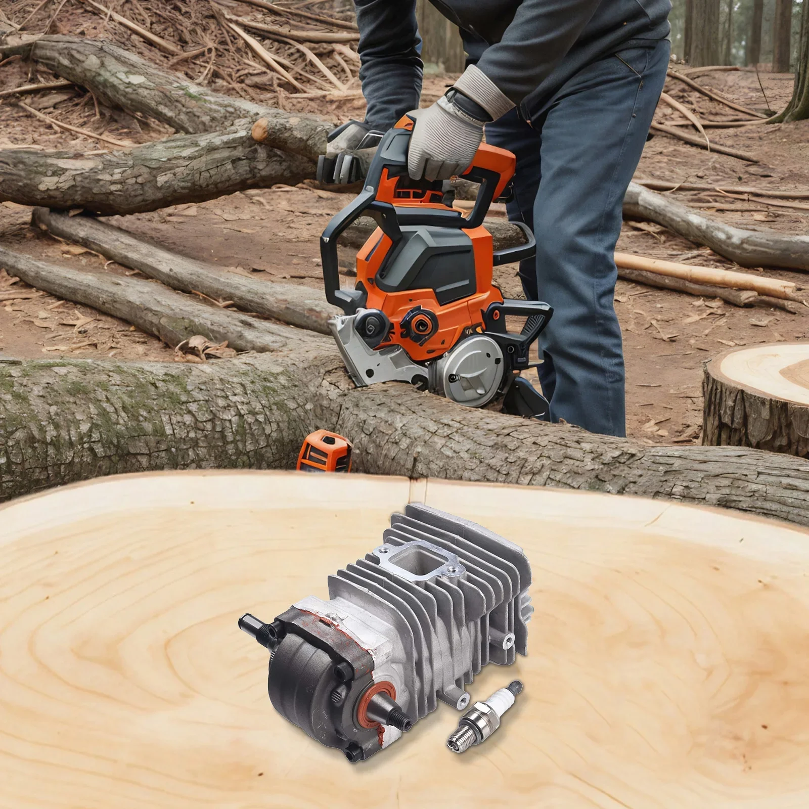 Chainsaw Engine Parts 40mm Cylinder Piston Chainsaw Upgrade Chainsaw Repair High-quality Material Stability For MS211
