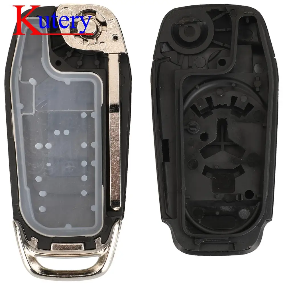 Jingyuqin 2/3/4 BTN etui z odwróconą składany klucz samochodowy do Ford Focus Fusion Mk2 Mk7 f-150 eksplorator Ranger nieobcięte puste ostrze HU101