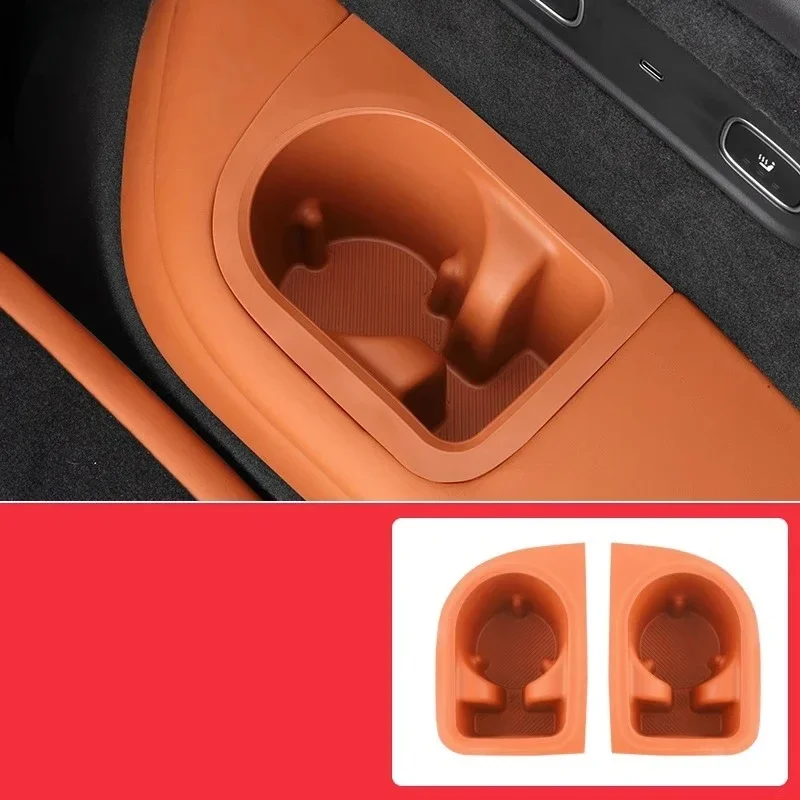 For Lixiang L8 L9 2023 2022 Car Styling Third Cup Mat Silicone Rear Storage Door Slot Water Cup Cusion Auto Accessories