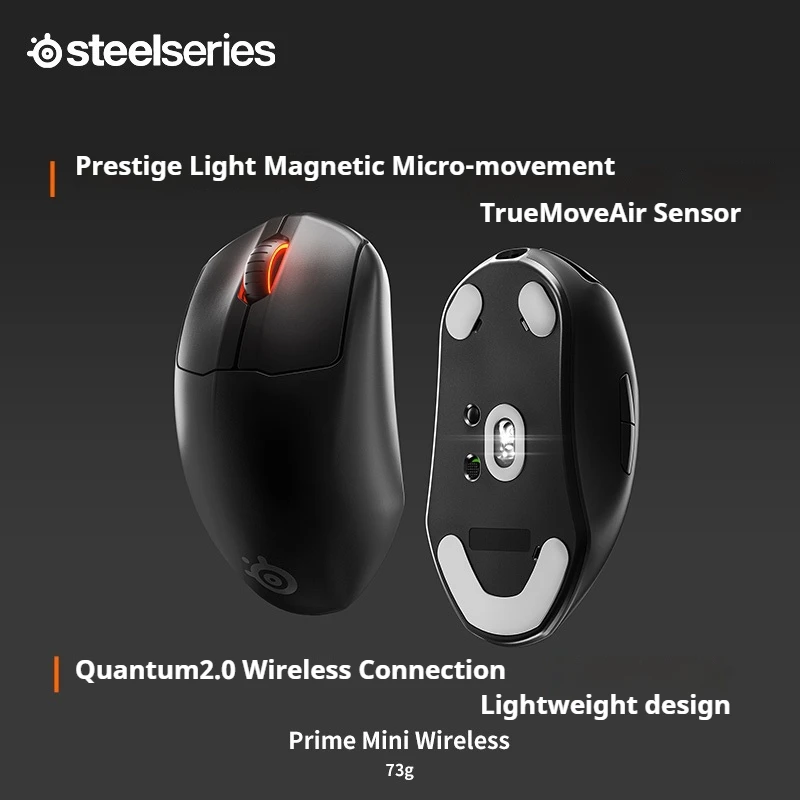 Prime Mini-Funkmaus, ergonomisch, leicht, Truemove-Luftsensor, langlebige Ausdauer, Quantum 2.0, PC-Material, PTFE-Fußpolster