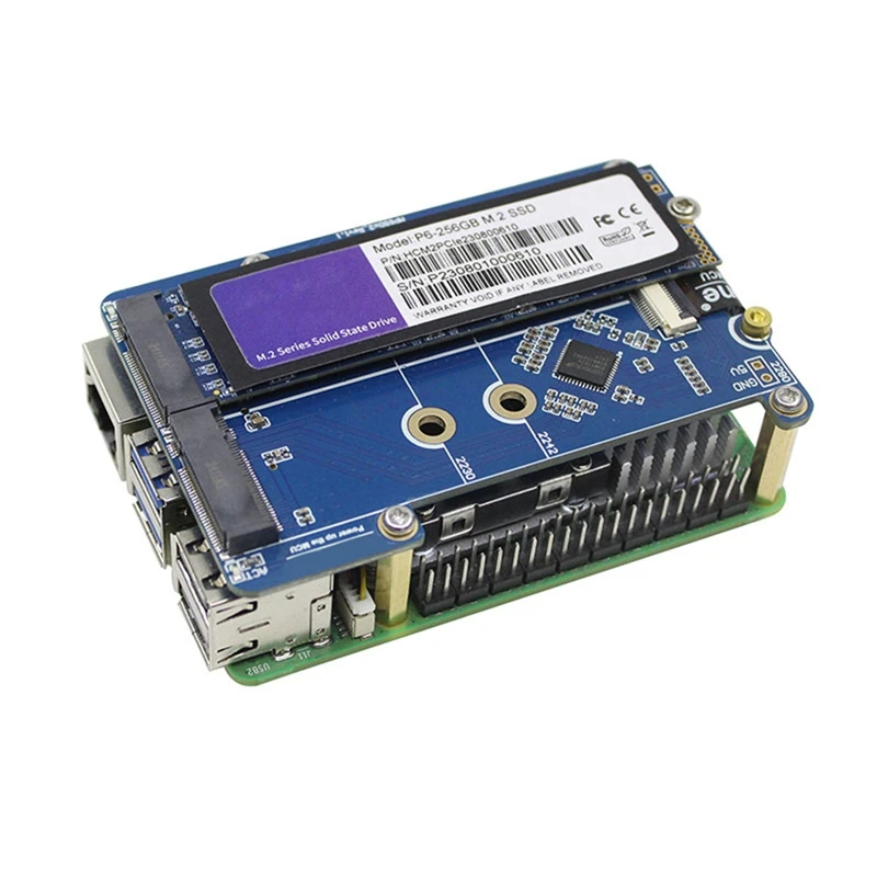 Top-For Raspberry Pi 5 PCIE To M.2 Dual NVME SSD Adapter Board MPS2280D Support 2280/2242/2230 SSD